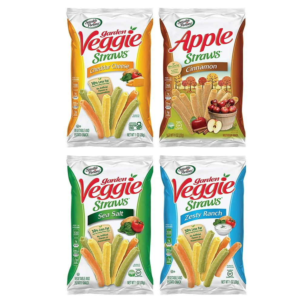 Sensible Portions Veggie Straws, Snack Size Variety Pack, Sea Salt