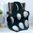 thumbnail image 4 of Moon Phases Soft Flannel Fleece Blanket, Astrological Cosmic Design of Process Silhouettes in the Night Sky, Cozy Plush for Indoor and Outdoor Use, 70" x 90", Petrol Blue Pale Grey, by Ambesonne, 4 of 5