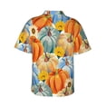 thumbnail image 3 of Bixox Men's Hawaiian Shirts Men's Pumpkins Sunflowers Print Short-Sleeve Shirt-Large, 3 of 8