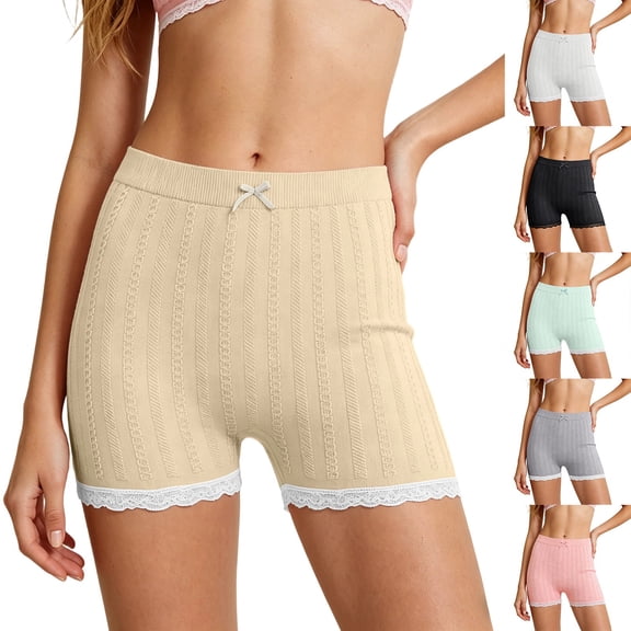 Hilenly Pajamas Shorts for Women Lace Sleep Lounge Shorts Cute Pj Bottoms Boyshort