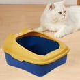 thumbnail image 5 of Cat with High Side Anti-Splashing Cat Toilet Semi-Enclosed Litter Pan Prevent Sand Leakage Easy to Clean for Indoor Kitty Yellow, 5 of 7