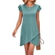 thumbnail image 2 of Vestimenta Casual Vestido casual de algodón Estilo elegante Vestido corto para mujer Traje diario (Verde L) Cgtredaw Para estrenar, 2 of 6