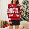 thumbnail image 4 of shqvo Christmas Sweaters for Women Funny Pattern Cute Xmas Long Sleeve Tops Casual Loose Christmas Knit Tops Womens 2025 Blouse Winter Fall, 4 of 9