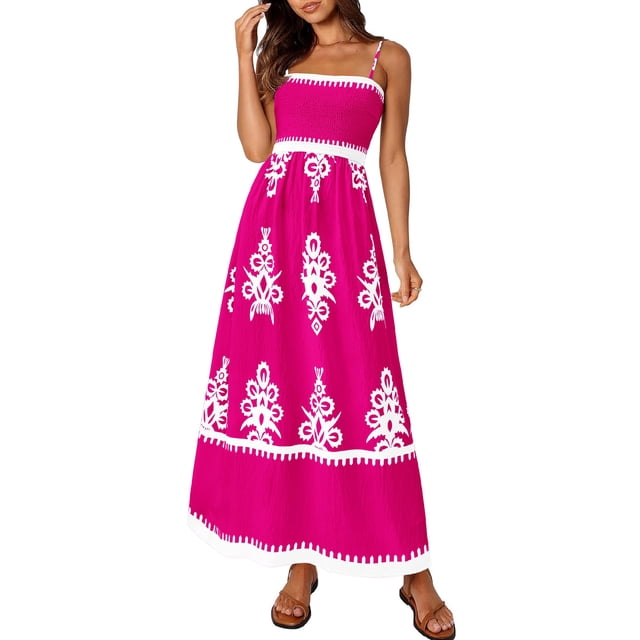 Vestido PRETTYGARDEN de verano con tirantes finos y estampado floral XXL