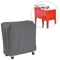 Patio Cooler Cart Cover Waterproof with UV Coating, Fits Most 80 Quart Rolling Cooler Cart Cover Outdoor Beverage Cart Patio Ice Chest Protective Covers