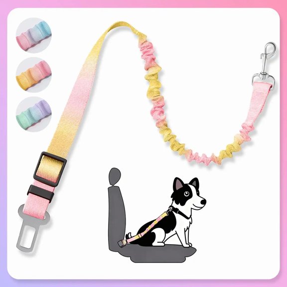 Furlyn 2 Pack Pet Car Safety Harness & Adjustable Leash, Car Headrest Mount Design for Pet Travel Safety