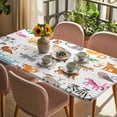 thumbnail image 3 of Animals Alphabetes Table Cloths for 6 Foot Rectangle Tables, Cartoon Learning Educational Patio Waterproof Elastic Fitted Tablecloths, Washable Rectangular Table Cover for Camping, 3 of 8
