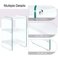 thumbnail image 4 of 14"x14"x23.6'' Bedside Table With Storage - And Glass Combination White Transparent, Easy To Assemble Functional Stylish Tempered For A Chic Bedroom Look, 4 of 6
