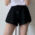 thumbnail image 3 of Bixock Womens Pajama Shorts Pj Pants Sleep Shorts Solid Color Knit High Waist Drawstring Shorts Thin Loose Sleepwear, 3 of 5