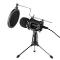 thumbnail image 4 of Video Microphone Kit with Mini Microphone Tripod Shock Mount Pop Filter Windshield Adapter Cable 3.5mm, 4 of 7