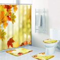 thumbnail image 3 of Autumn Falling Maple Bathroom Set with Shower Curtain and Rugs Accessories, Leaves Nature Warm Farmhouse Shower Curtain Set, Fall Shower Curtain for Bathroom Decor 4 Pcs, 3 of 7