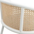 thumbnail image 6 of LeisureMod Ervilla Mid-Century Modern Wicker Bar Stool with Fabric Seat and White Powder Coated Steel Frame, Set of 2, 6 of 13