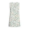 thumbnail image 3 of qucoqpe Womens Summer Dress Fashion Casual Floral Printed Sleeveless Round Neck Mini Dress Loose Flowy Pleated Hem Sundress, 3 of 6