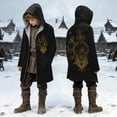 thumbnail image 2 of Gyexs Kids Boys Jesus Hoodies Norse Mythology Printed Jackets Outdoor Winter Jacket Coat Black 9-10 Years, 2 of 4