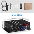 thumbnail image 7 of Audio Power Amplifier,Home Stereo Amplifier Receiver,Hifi Stereo AMP Speaker Bluetooth 5.0 Amp Receiver with 12V 5A Power Supply,Remote Control,FM Antenna for Car Home Bar Party, 7 of 7