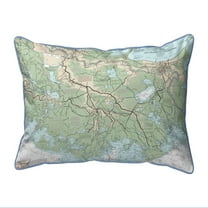 Betsy Drake SN11352TH 11 x 14 in. New Orleans to Calcasieu River, LA Nautical Map Small Corded Indoor & Outdoor Pillow
