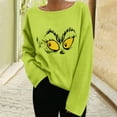 thumbnail image 5 of Christmas Shirtss for Women Xmas Gift Casual Festive Holiday Long Sleeve Tops Fluorescent Green XL, 5 of 5