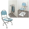 thumbnail image 3 of Folding Commode Chair Foldable Toilet Chair Stainless Steel Non Slip Base Ergonomic Bedside Commodes for Seniors,Disabled,Adults,Pregnant with Backboard, 3 of 7