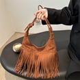 thumbnail image 3 of Bolso Holgado Mano Bandolera Borla Gamuza Con Flecos Vintage para Mujer, 3 of 9