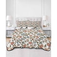 thumbnail image 3 of Red Floral Full Size Down Alternative Comforter, Lightweight Comforter Quilt Bedding Set with Pillow Shams Botanical Watercolor Vintage Flower Leaf All Seasons Bed Comforter Duvet Insert 78"x90", 3 of 7