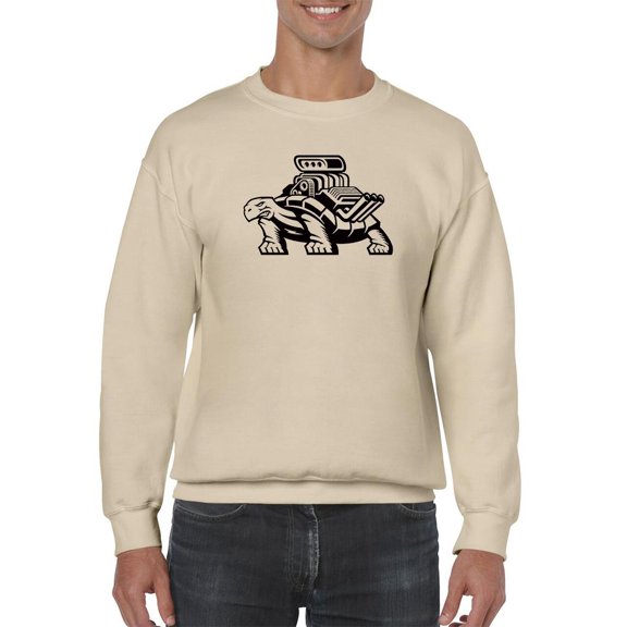 Cartoon Tortoise Engine Shell Sweatshirt Men -Image by Shutterstock, Male XX-Large