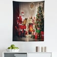 thumbnail image 1 of Santa Tapestry, Old Santa Claus Sitting at Home at Christmas Night Reading a Letter near the Tree, Fabric Wall Hanging Decor for Bedroom Living Room Dorm, 5 Sizes, Multicolor, by Ambesonne, 1 of 1