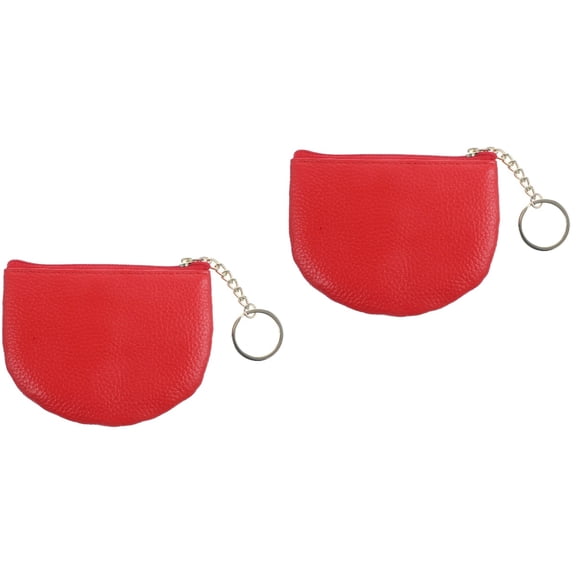 FRCOLOR 2pcs Women Coin Purse Change Lipstick Purse Small Key Wallet Fashionable Purse with Keychain
