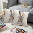 thumbnail image 4 of Primavera Verano Conejo Decoración Fundas de Almohada Conejo de Pascua Conejito Algodón Lino Funda de Almohada Sofá Cama Funda de Cojín Estilo 1, 4 of 5