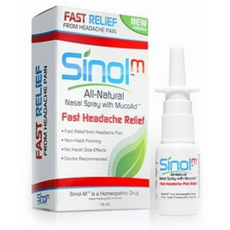 Sinol Headache Relief Spray, Migraine Cluster Tension 15 ml (Pack of