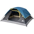 thumbnail image 1 of Ozark Trail, 3 Person Dome Tent, Rain Fly, Easy to Assemble Fiberglass Poles. Blue Color, Ideal for Camping or Backpacking, 6.17lbs, 1 of 16