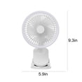 thumbnail image 3 of RFUGUG 2400mAh Rechargeable Clip-On Fan - 3 Speed Settings, Versatile Portable Desk Fan for Treadmill, Shopping Cart, Bedside, Car, and Baby Stroller Use, 3 of 8