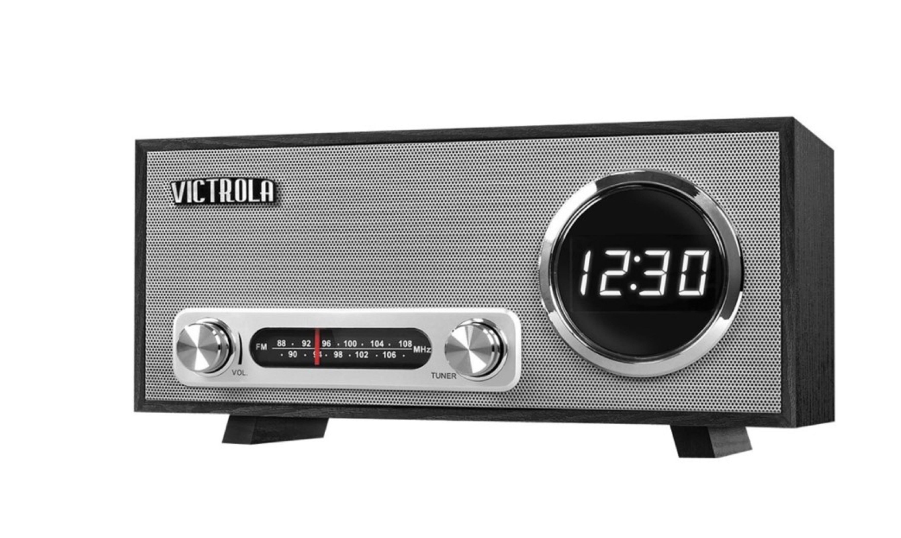 Victrola Analog FM Clock Radio Black