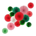 thumbnail image 5 of COSMOBETTY 15Pcs Christmas Paper Fan and Honeycomb Ball Set Red White Green Assorted Supplies, 5 of 8