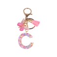 thumbnail image 1 of Sequined Snowflake Letter Resin Key Chain English Fringed A9 Pendant, 1 of 9
