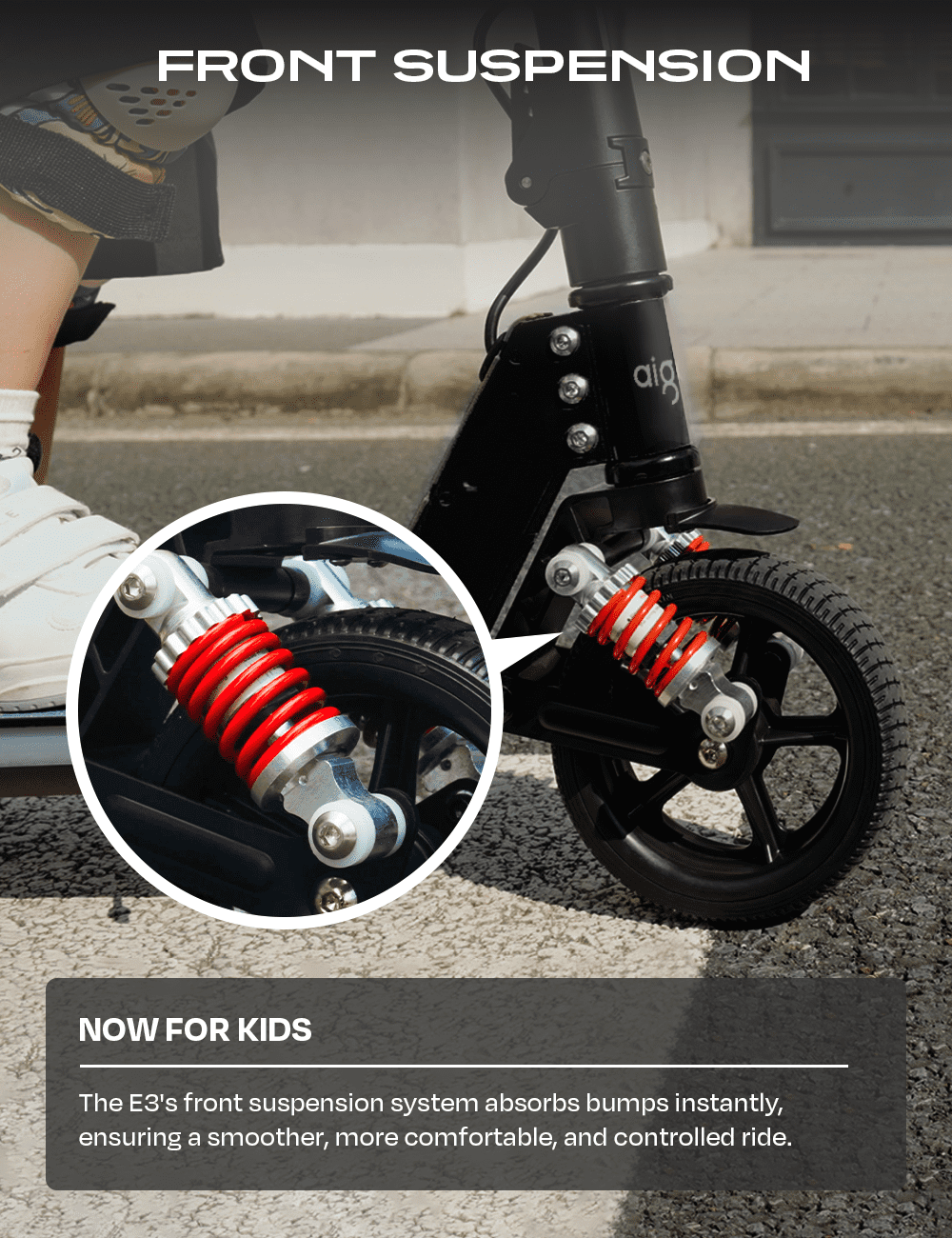 Aigo HappyRoll Kids Electric Scooter E3，Dual, Solid tires，toddler electric scooter，easy roller scooter