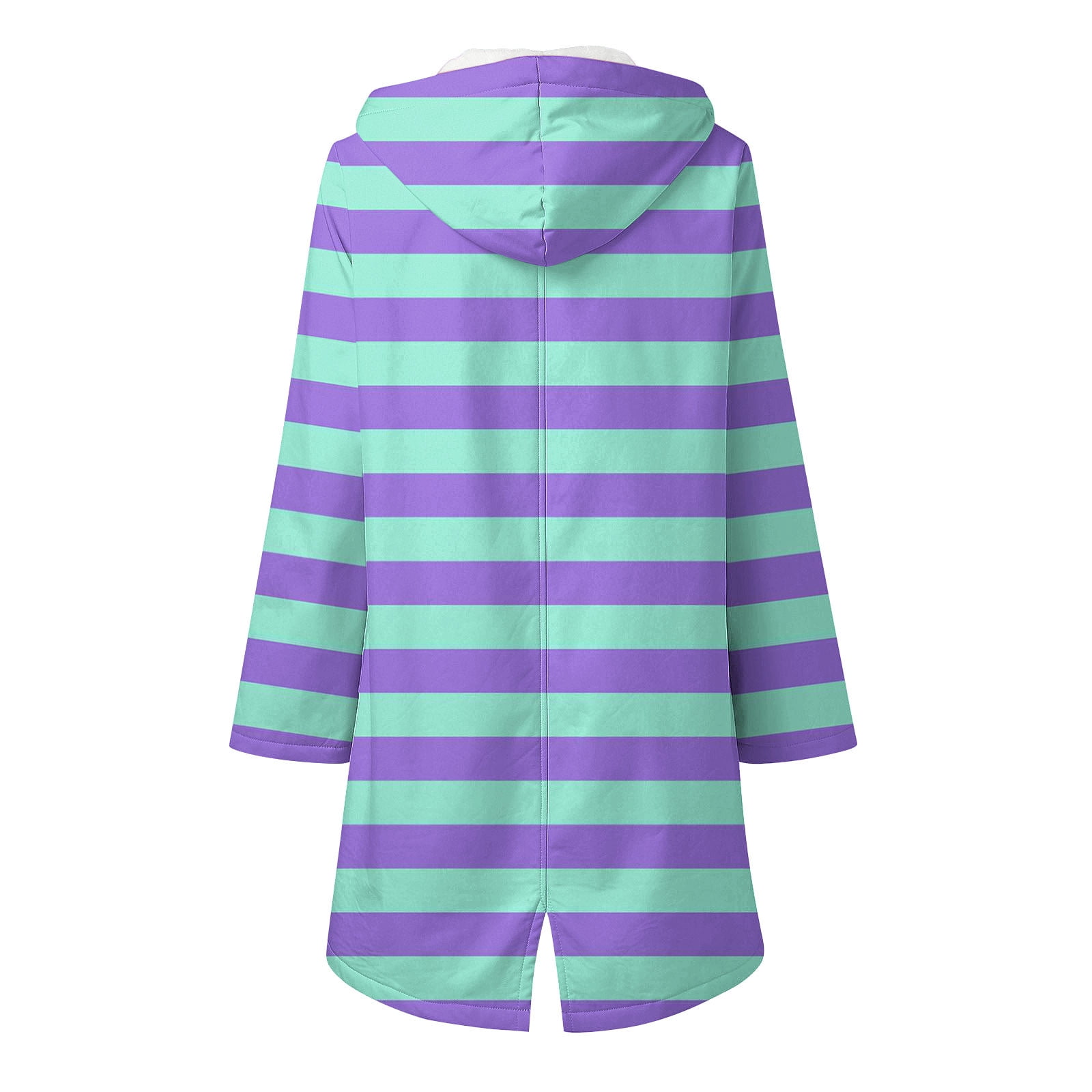 Great Gifts for Less Ofreoo Women Stripe Rain Jacket Outdoor Fleece Keep Warm Plus Hooded Raincoat Windproof Jackets Solid Outwear Womens Tops