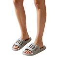 thumbnail image 4 of Men’s Shower Slides, Quick‑Dry Drainage Hole House Slippers, Soft Cushioned EVA Open Toe Indoor Slippers, Non‑Slip Summer Slippers for Bathroom Home Use Gray, 4 of 4