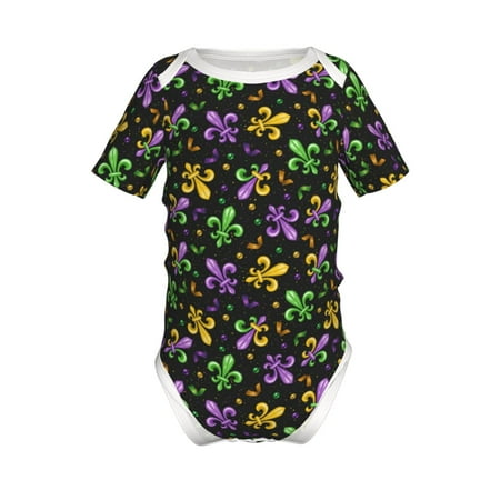 

Yiaed Mardi Gras Carnival4 Print Infant Climbing Short Sleeve Onesie One-Piece Baby Bodysuit Clothes 0-12 Months -9M