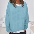 thumbnail image 2 of Fiaer,Oversized Loose Fitting Sweatshirts for Women Casual Cute Crew Neck No Hooded Hoodies Solid Fall Pullover Workout Plain Y2k Comfort Tops Light Blue XXXL, 2 of 9