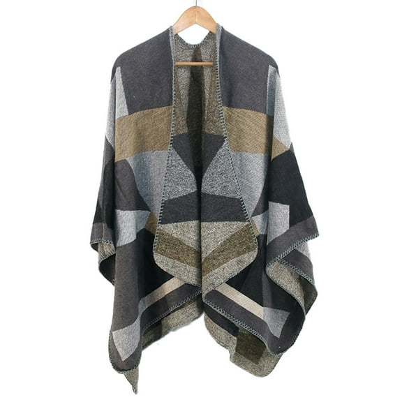 Aoochasliy Winter Scarfs Christmas Clothes Women Warm Oversized Printing Blanket Cape Wraps Shawl Cardigans