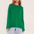 thumbnail image 4 of Yuyuzo Womens Sweater Long Sleeve Round Neck Pullover Knitted Tops Winter Fall Casual Loose Solid Color Sweaters, 4 of 6