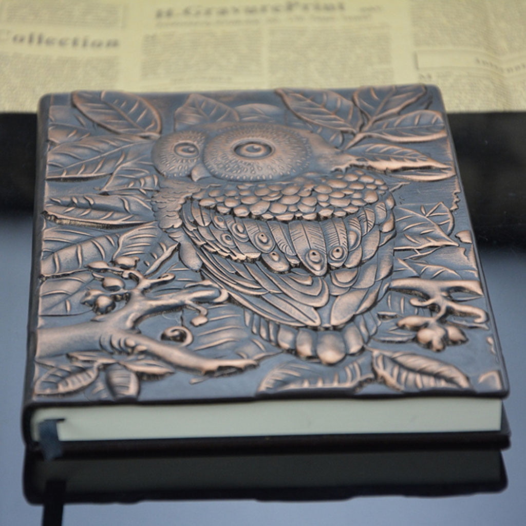 Necvior 3D Carving Owl Embossed Notebook Journal Notepad Travel Diary Planner Sketchbook