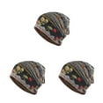 thumbnail image 3 of Maytalsory Bonnet Ethnique Style Hijab Imprimé Floral Coloré Turban Réglable Protection des Oreilles Accessoires de Style Bonnet Noir Floral 3Set, 3 of 6