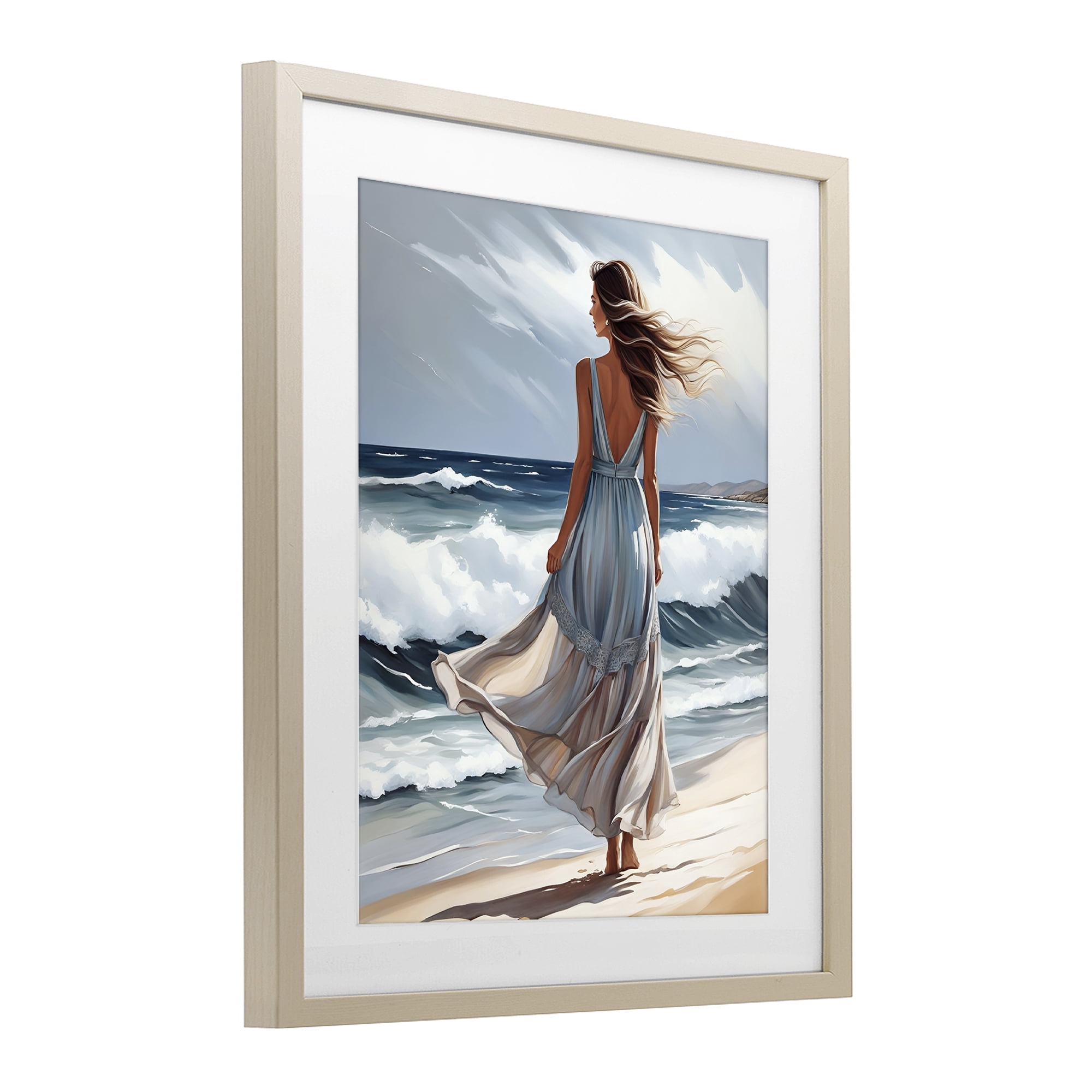 Stupell Industries Walk In The Waves Birch Framed Print Under Glass, design by Tabz Jones