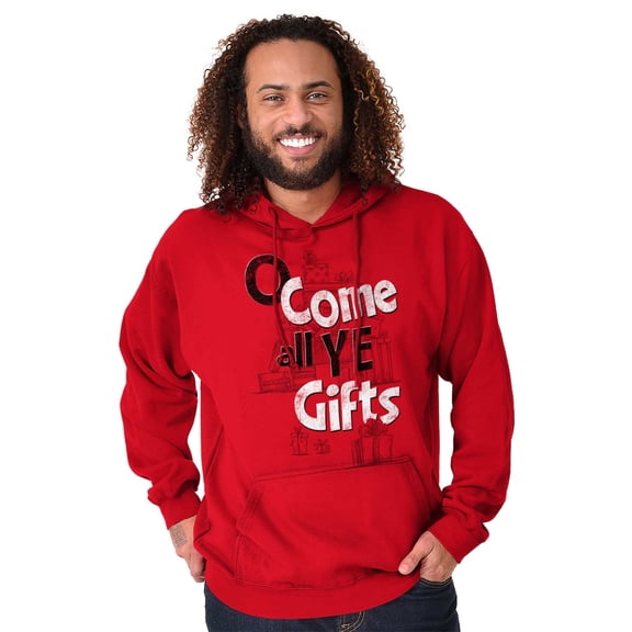 Christmas Oh Come All Ye Presents Unisex Plus Fleece Graphic Hoodie Brisco Brands 4X