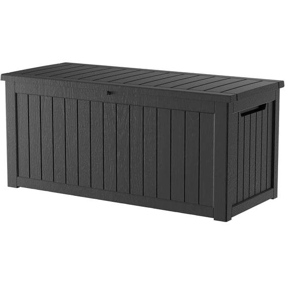 NIAIZEK Outdoor Fade Resistant 150 Gallon Resin Deck Box, Black