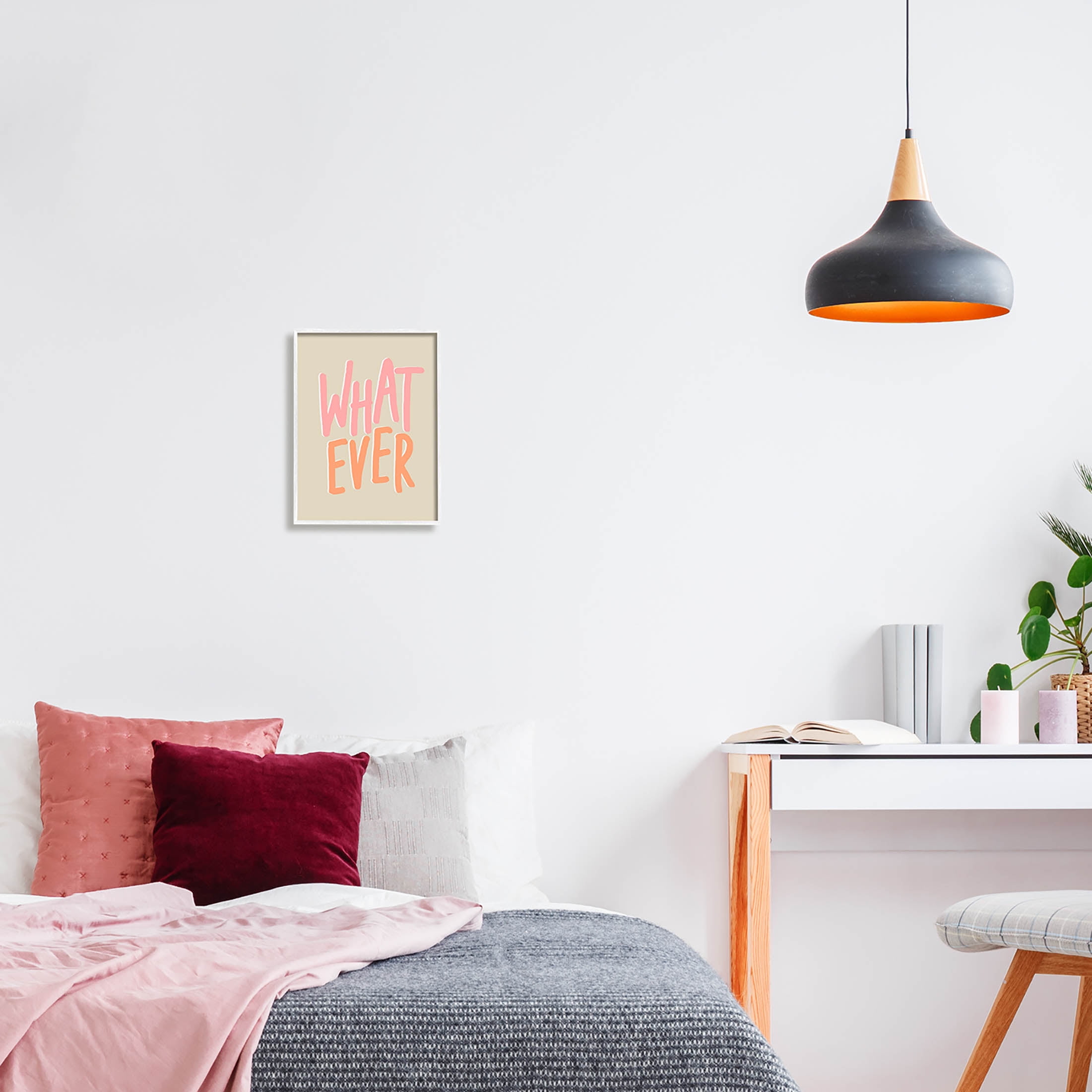 Stupell Industries Whatever Playful Casual Text Graphic Art White Framed Art Print Wall Art, Design by Sundance Group
