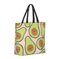 thumbnail image 2 of Naloa Cute Avocado Tote Bag for Women, Foldable Tote Bag With Zipper, Large Shoulder Bag, Top Handle Handbag for Travel, Work, Shopping, 2 of 9