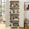 thumbnail image 4 of Leumius 72.4" Tall Storage Cabinet Tall Storage Cabinet with 8 Doors and 4 Shelves ,Bookshelf for Living Room, Kitchen, Dining Room, Office White, 4 of 9