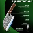thumbnail image 5 of Butcher Chef Knife Meat Cutting Hand Forged Kitchen Cooking Knife With Gift Box, 5 of 6